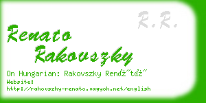 renato rakovszky business card